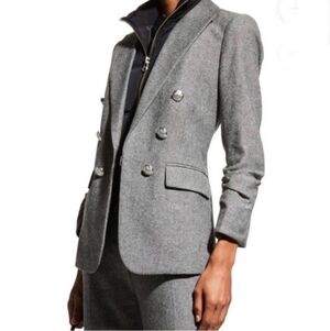 Veronica Beard Beacon Gray Dickey Jacket Blazer Plus Wool Size 14